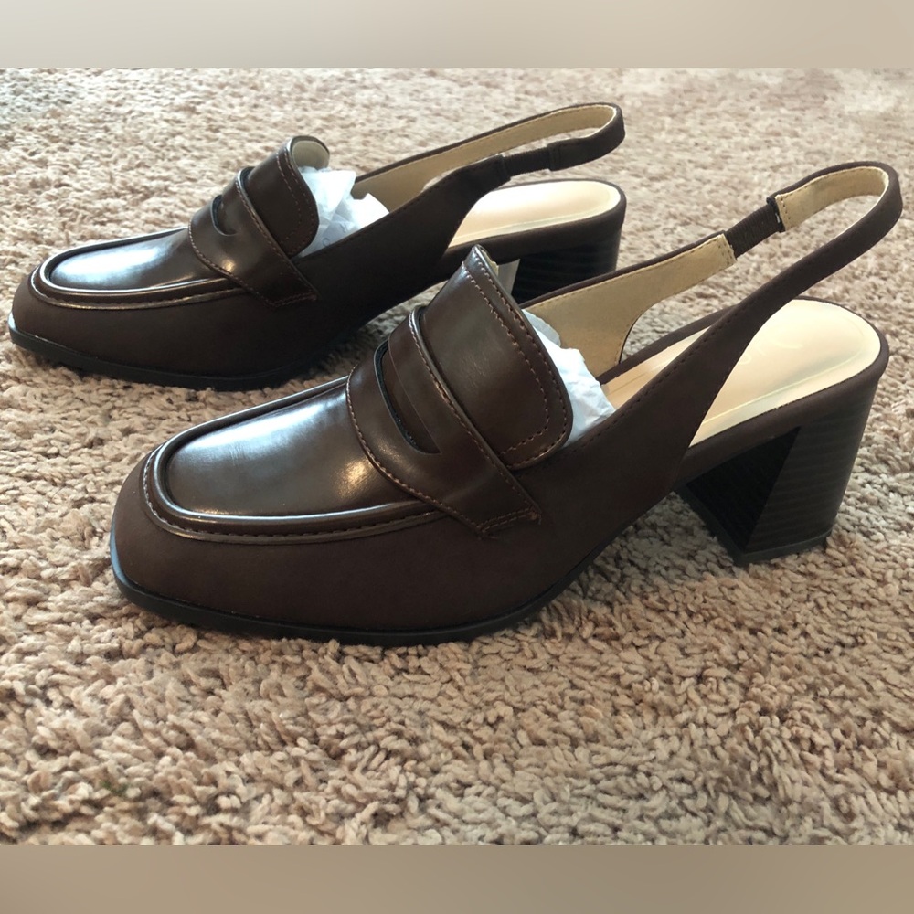 Brown Slingback Loafers - Picture 2 of 7